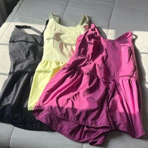 Three Women's Athletic Rompers - Black, Neon Yellow, Hot Pink